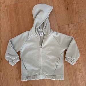 Zara zip up sage hoodie 2-3T like new